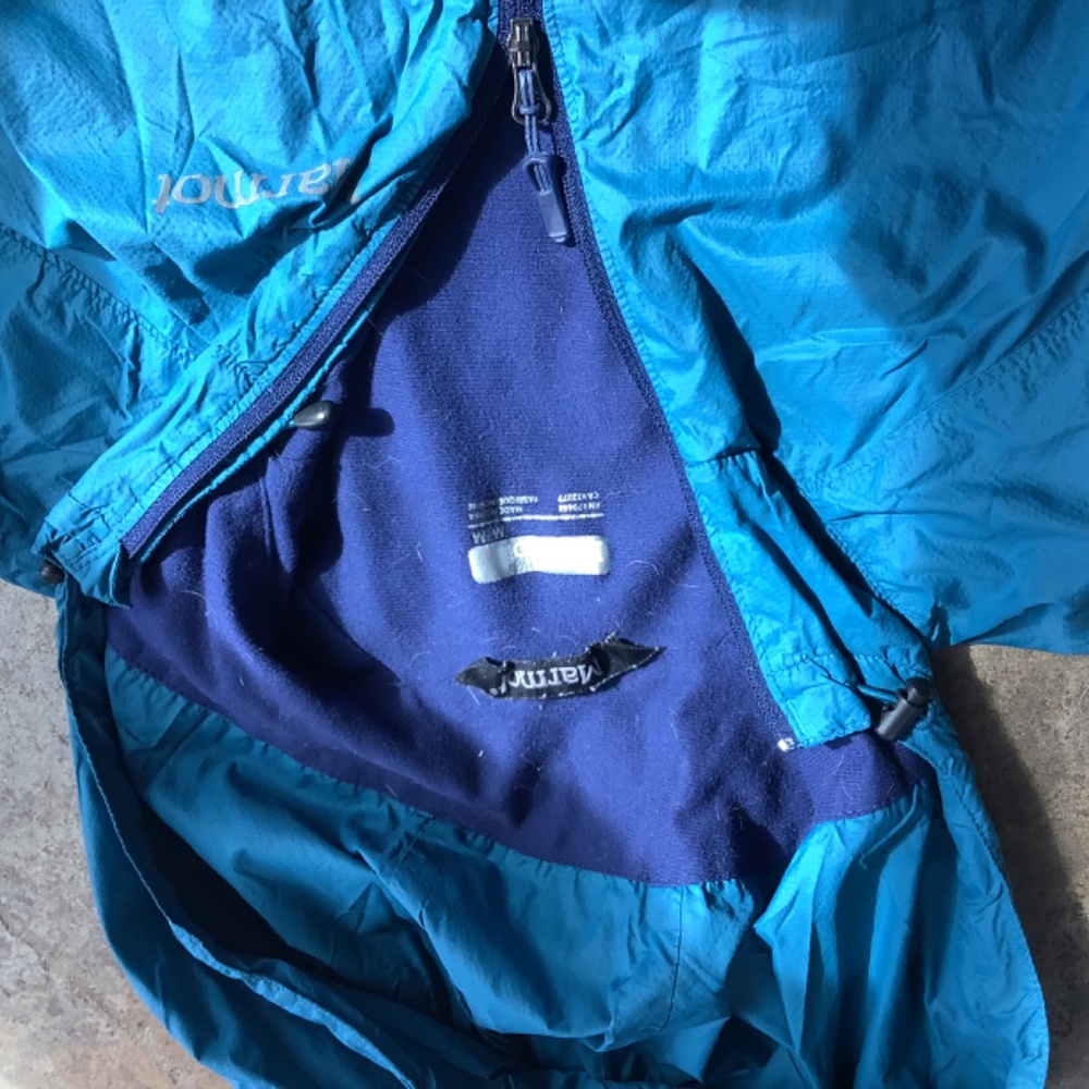 Marmot Windbreaker Jacket M hoodie medium light weight packable lined - Picture 6 of 13